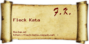 Fleck Kata névjegykártya